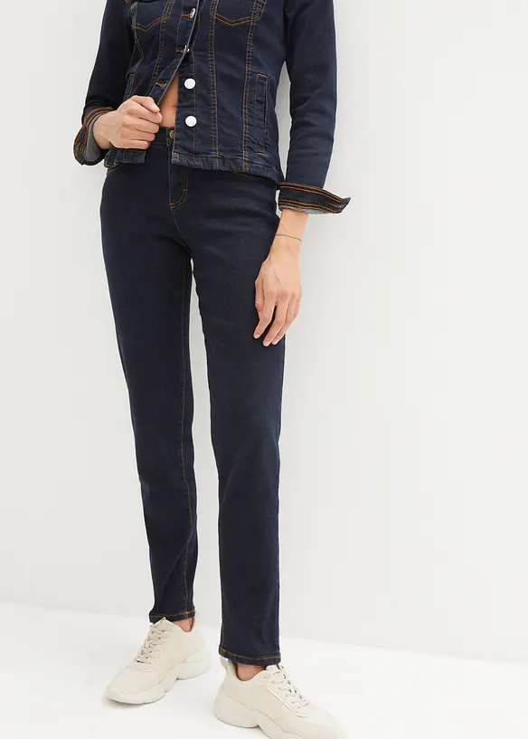 Mom Jeans Mid Waist, l&aring;nga ben, bonprix