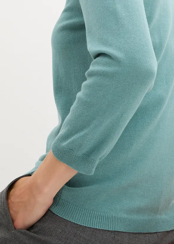 Finstickad tr&ouml;ja i viskosmix, bonprix