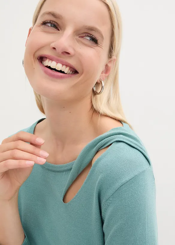 Finstickad tr&ouml;ja i viskosmix, bonprix