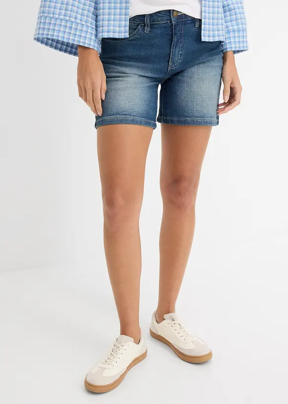 Jeansshorts Slim Fit, Mid Waist (2-pack), bonprix