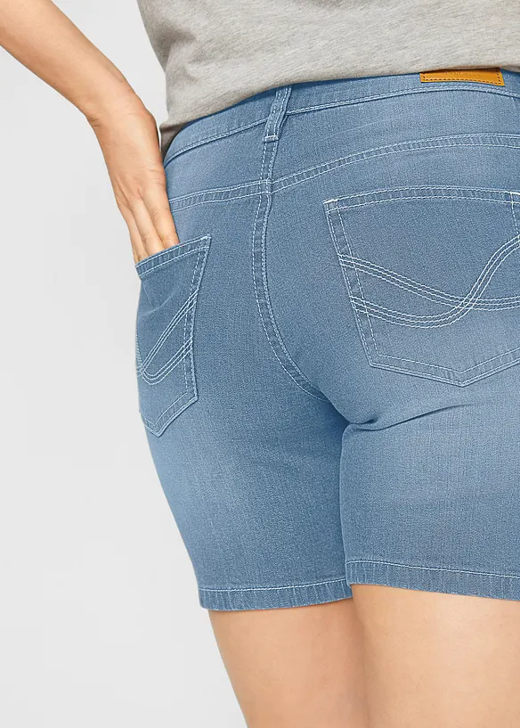 Jeansshorts Slim Fit, Mid Waist (2-pack), bonprix