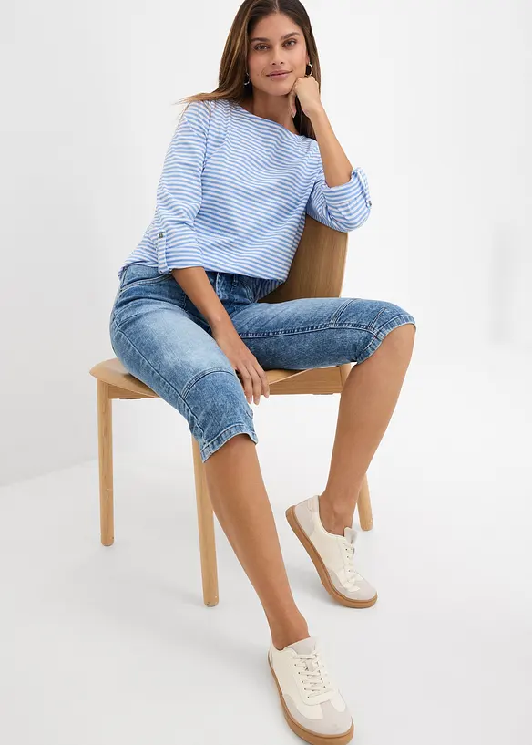 Stretchiga caprijeans, bonprix