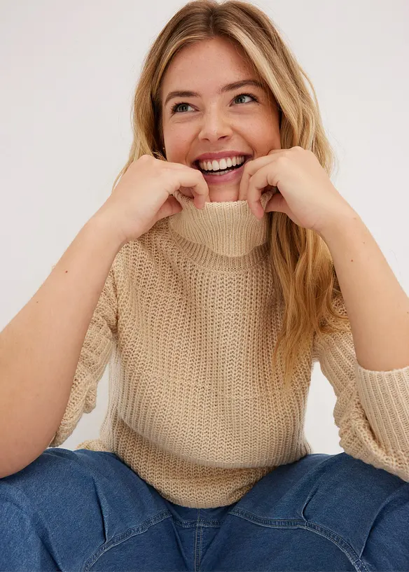 Stickad polotr&ouml;ja, bonprix