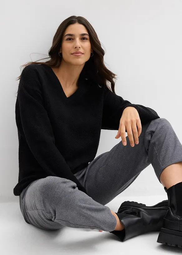 Stickad tr&ouml;ja i oversizemodell, bonprix