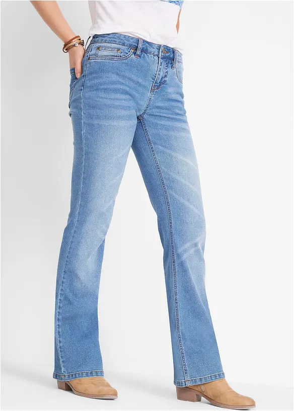 Bootcut jeans Mid Waist, Komfort-Stretch, bonprix