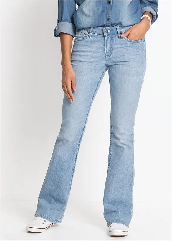 Bootcut Jeans Mid Waist, Comfort Stretch, bonprix