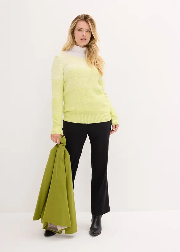 Jerseykavaj i bomull, figursydd, bonprix