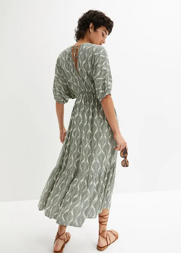 Mellanl&aring;ng kl&auml;nning i f&ouml;ljsam viskos, bonprix