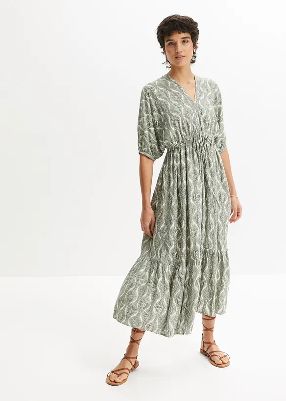 Mellanl&aring;ng kl&auml;nning i f&ouml;ljsam viskos, bonprix