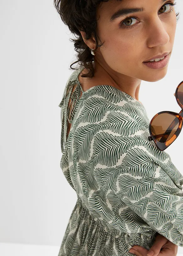 Mellanl&aring;ng kl&auml;nning i f&ouml;ljsam viskos, bonprix