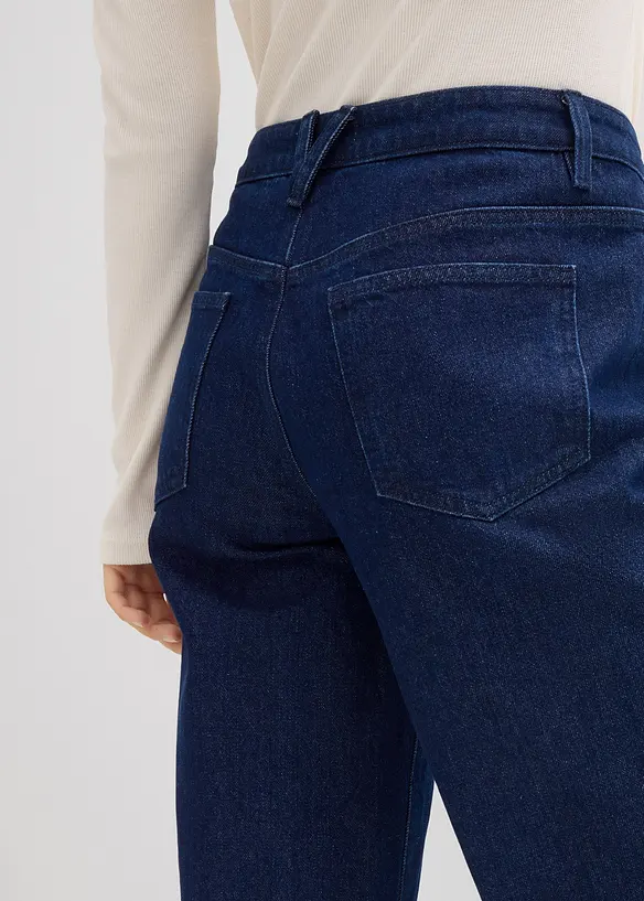 Wide Leg Jeans, Mid Waist, Low Stretch Full Length, bonprix