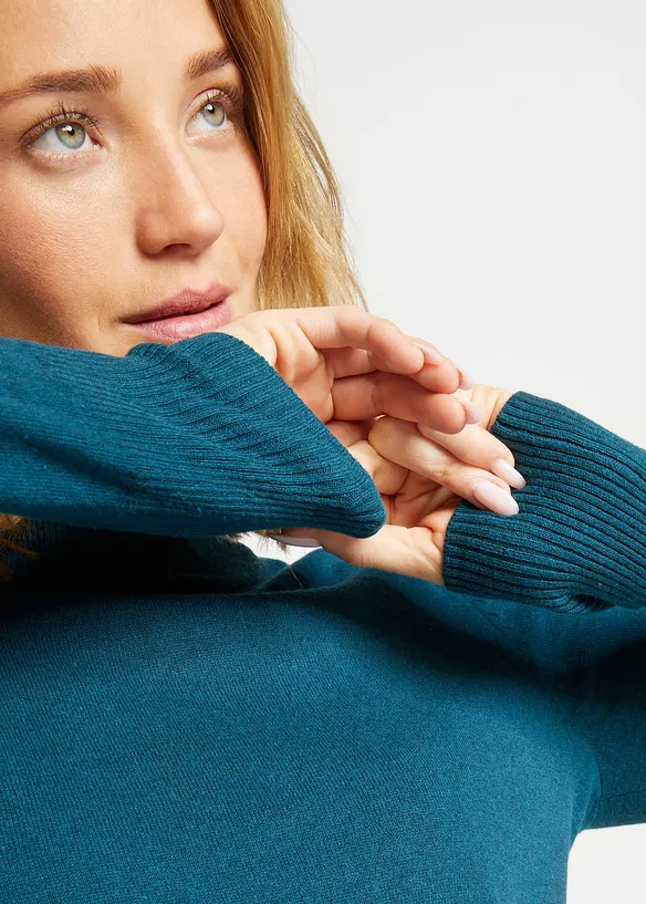 Bastr&ouml;ja med st&aring;krage och &aring;tervunnen bomull, bonprix