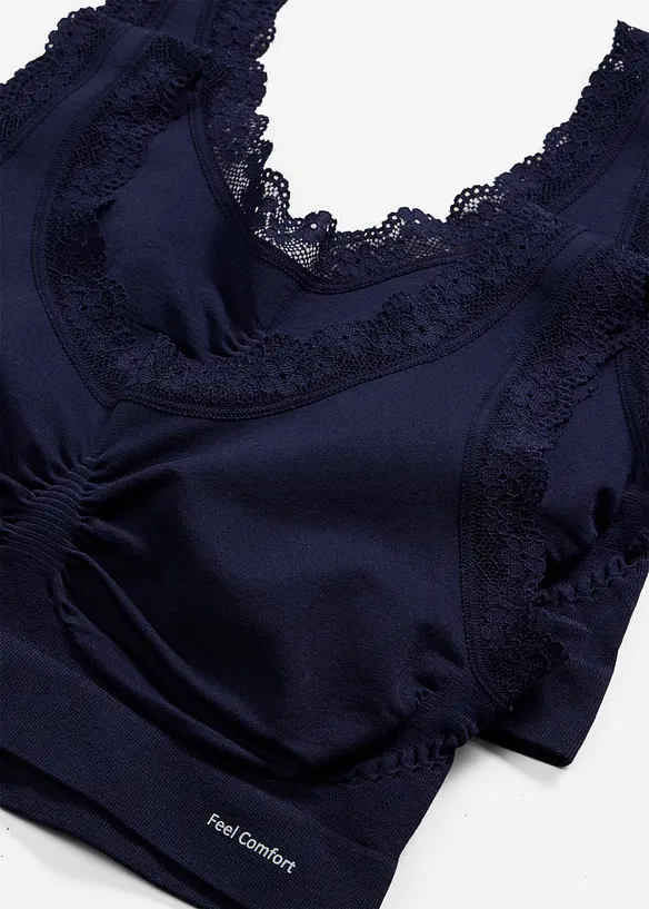 S&ouml;ml&ouml;s BH-topp fr&aring;n Feel Comfort (2-pack), bonprix