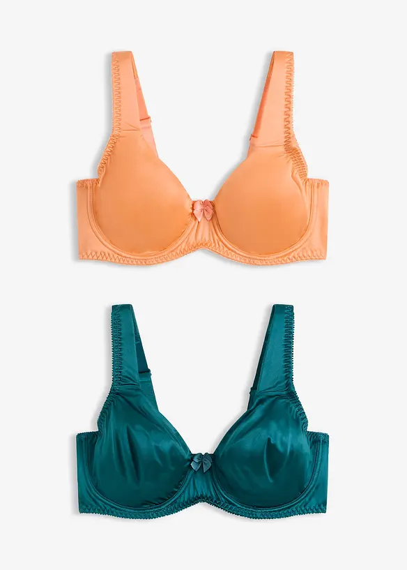 T-shirtbeh&aring; med bygel och glansigt material (2-pack), bonprix