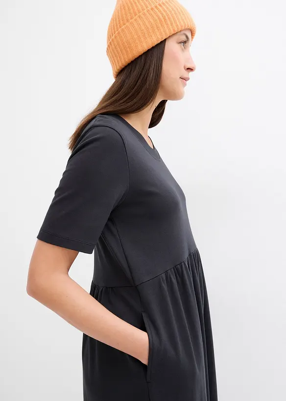 Jerseykl&auml;nning av ren bomull, bonprix