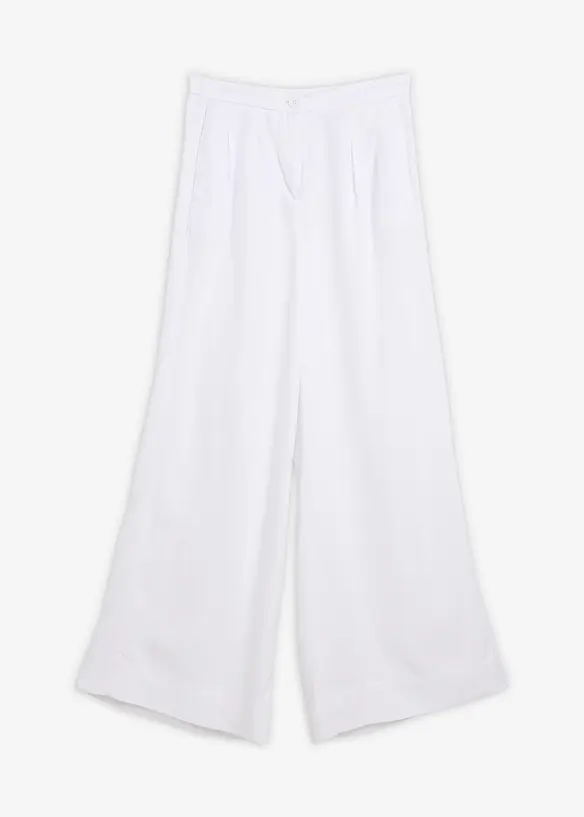 Byxa med gubbveck, av lyocell med mjukt fall, bonprix