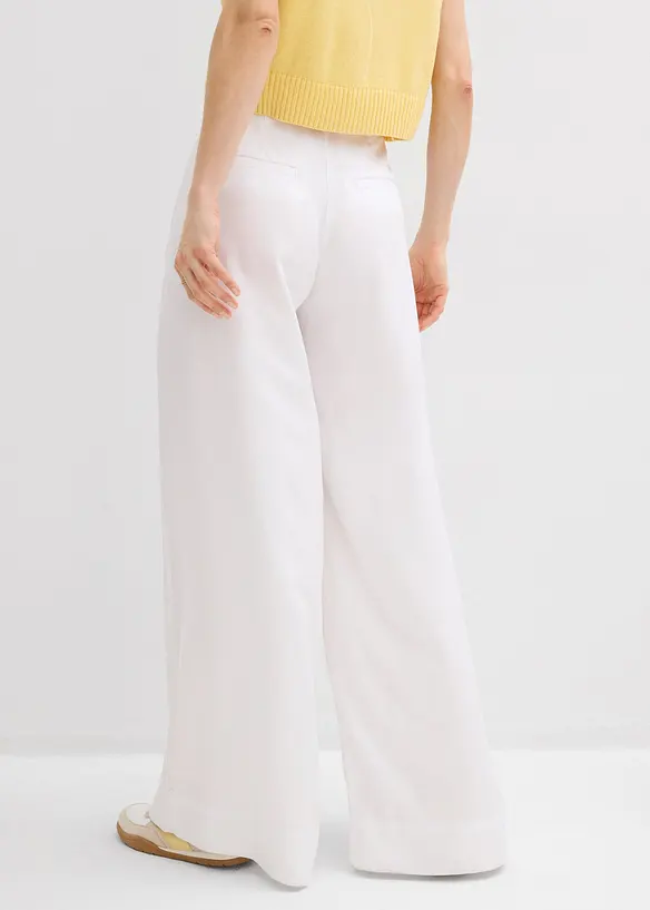 Byxa med gubbveck, av lyocell med mjukt fall, bonprix