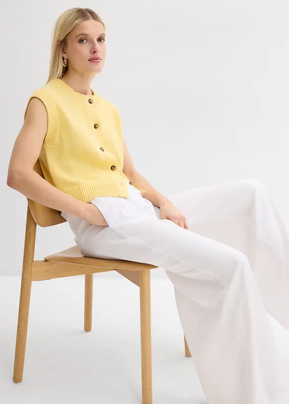 Byxa med gubbveck, av lyocell med mjukt fall, bonprix