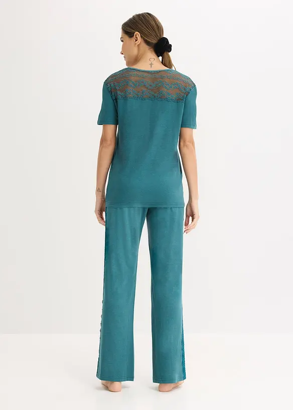 Pyjamas med viskos och spets, bonprix