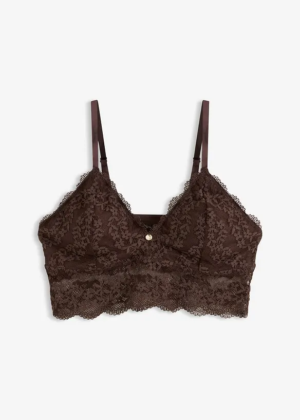 BH-topp utan bygel, med blomm&ouml;nstrad spets, bonprix