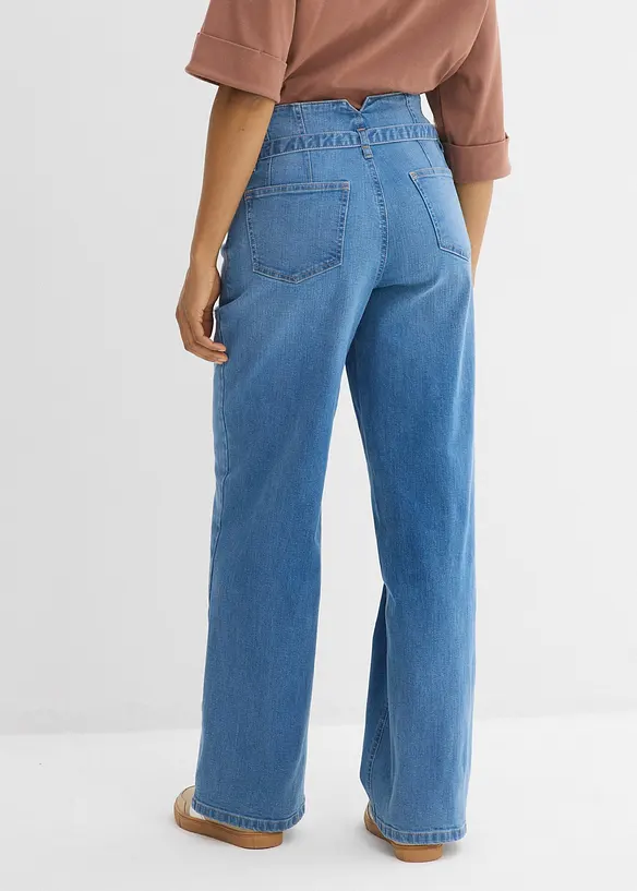 Wide Leg Jeans, High Waist, ekologisk bomull, bonprix
