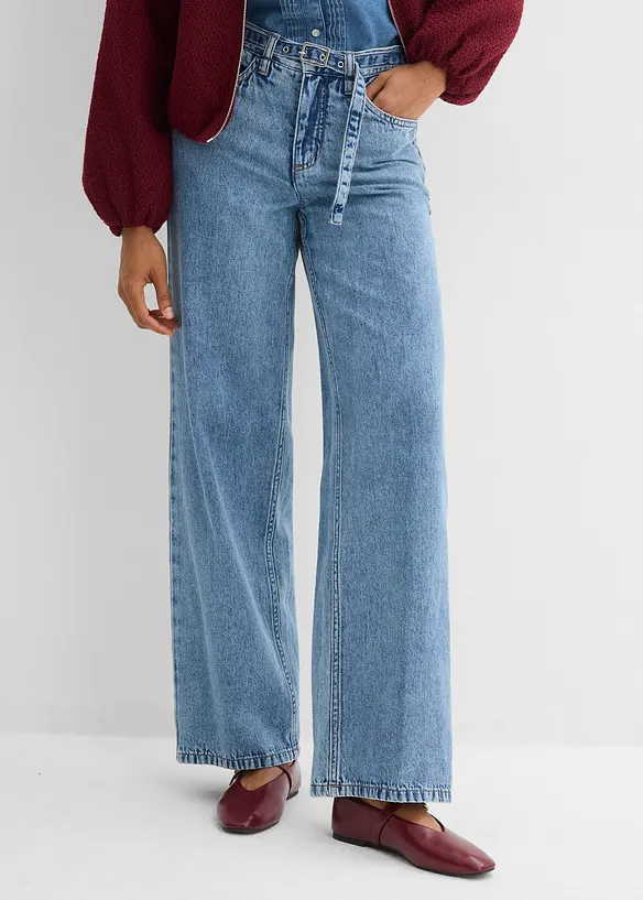 Loose Straight Jeans Mid Waist, bonprix