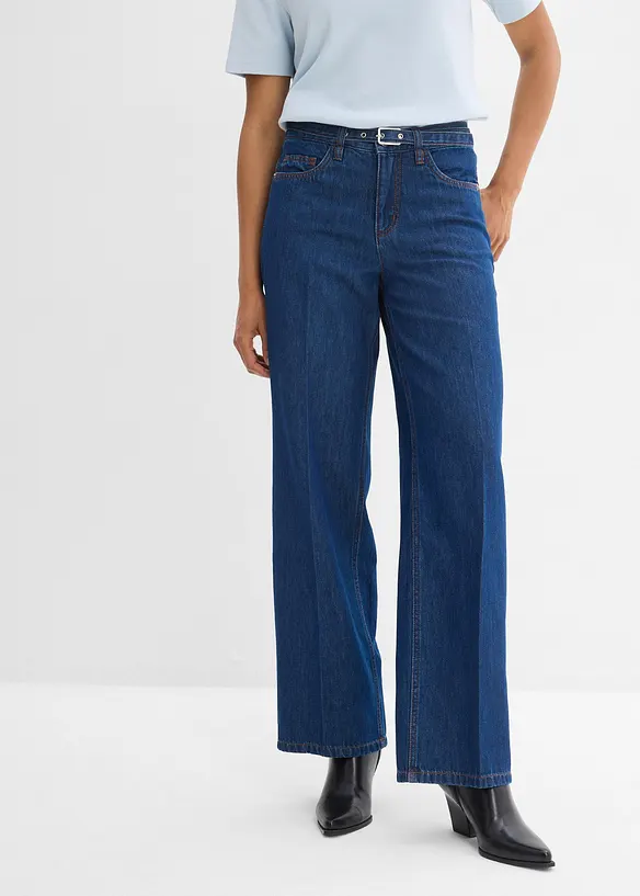 Loose Straight Jeans Mid Waist, bonprix