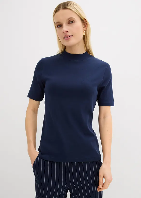 Ribbad topp i ren bomull, bonprix