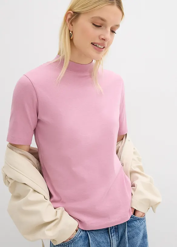 Ribbad topp i ren bomull, bonprix