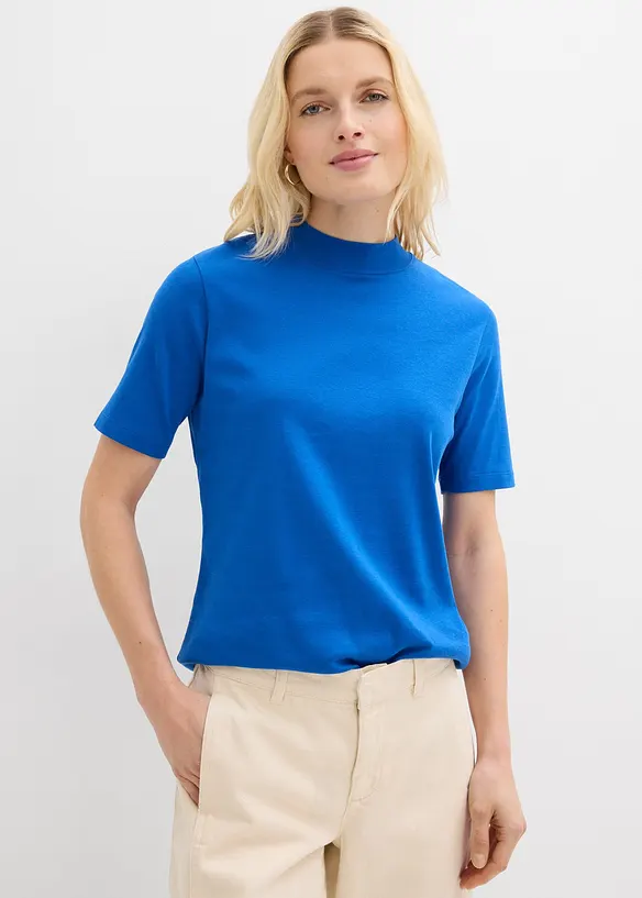 Ribbad topp i ren bomull, bonprix