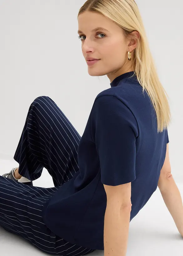 Ribbad topp i ren bomull, bonprix