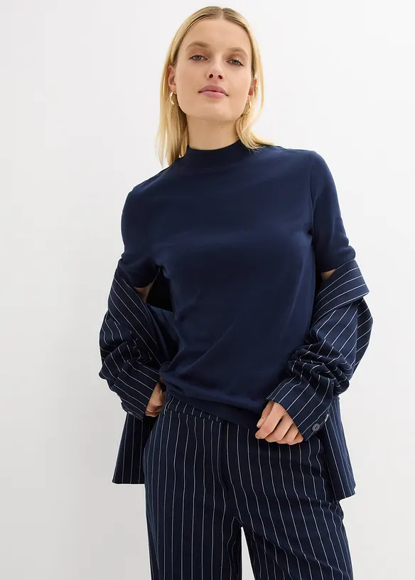 Ribbad topp i ren bomull, bonprix