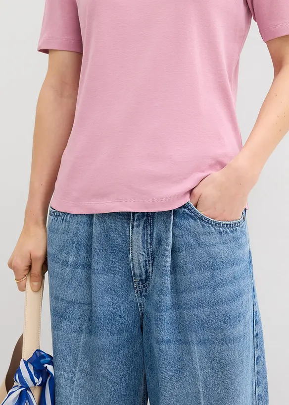 Ribbad topp i ren bomull, bonprix