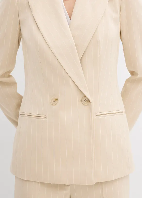 Kritstrecksrandig kavaj, bonprix