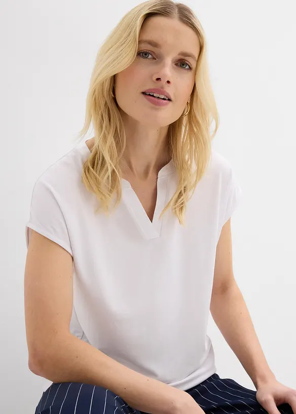 Topp med satinkant, bonprix