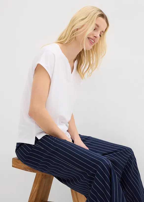 Topp med satinkant, bonprix