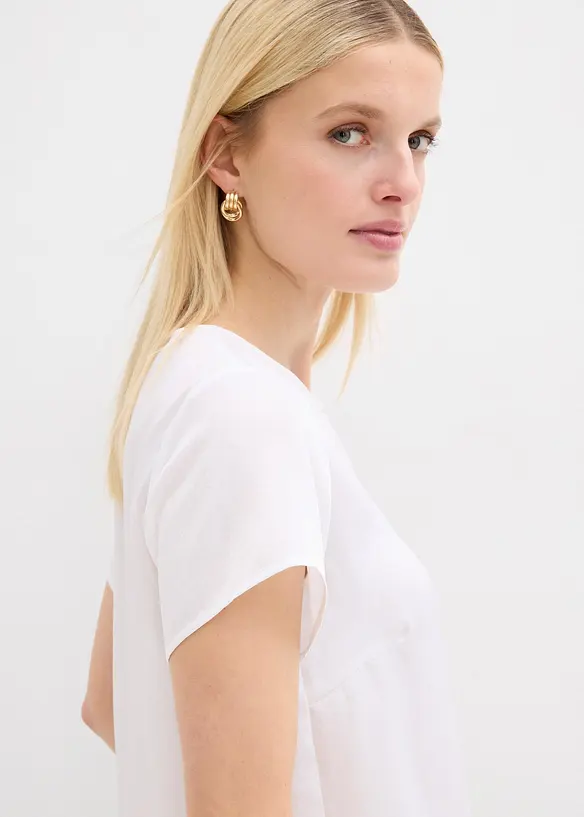 Tunika av fintr&aring;dig satin, bonprix