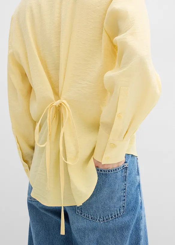 Skjortblus i mjuk viskosmix, bonprix