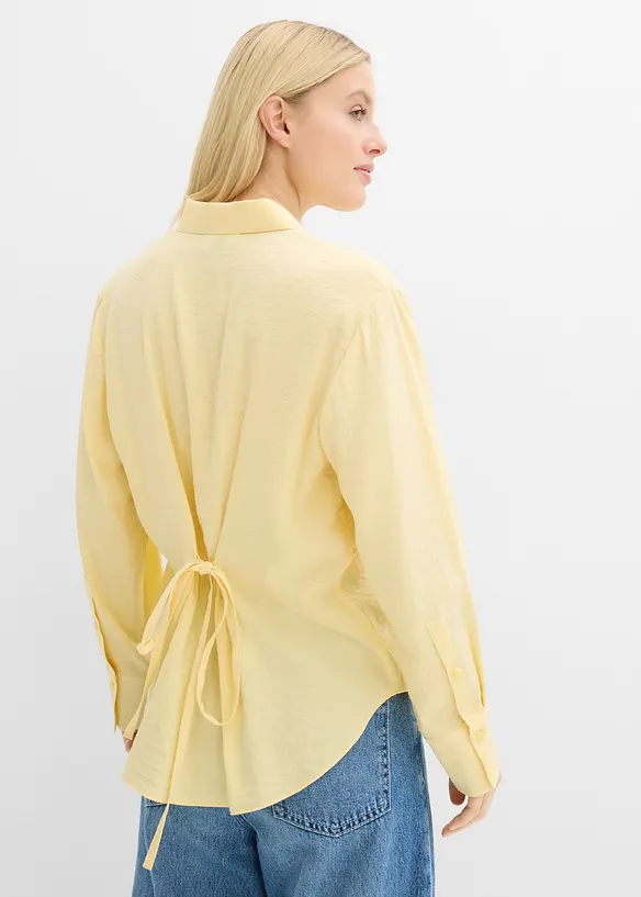 Skjortblus i mjuk viskosmix, bonprix