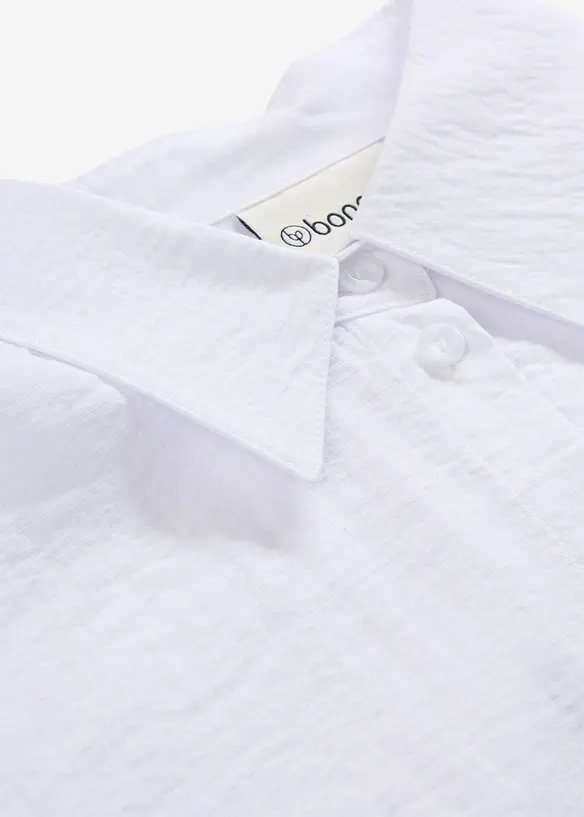 Skjortblus i mjuk viskosmix, bonprix