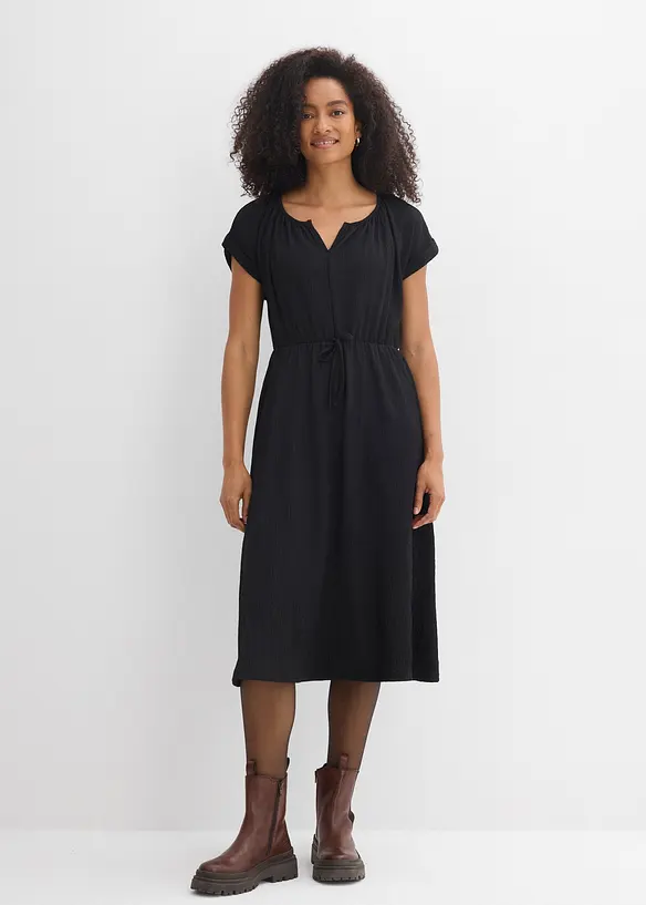 Jerseykl&auml;nning med &aring;tervunnen polyester och fint fall, bonprix