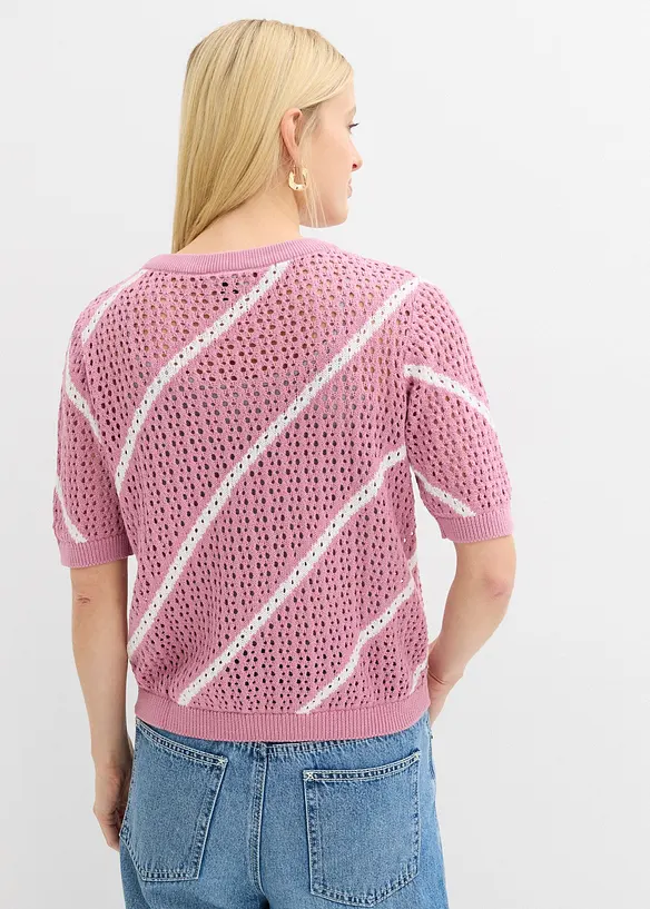 H&aring;lm&ouml;nstrad tr&ouml;ja i bomullsmix, bonprix