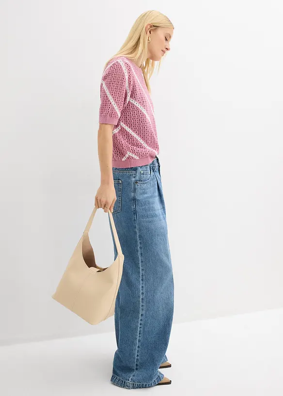 H&aring;lm&ouml;nstrad tr&ouml;ja i bomullsmix, bonprix