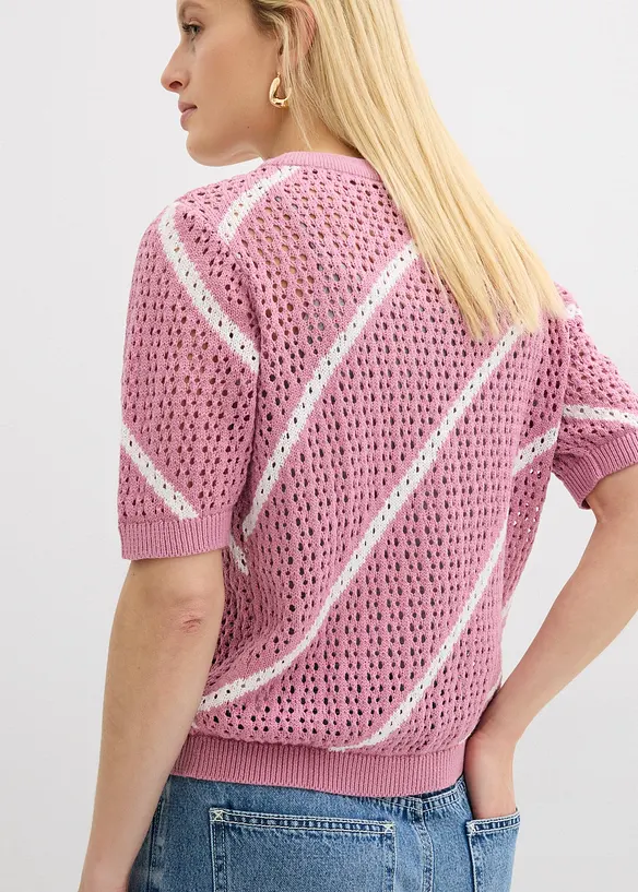 H&aring;lm&ouml;nstrad tr&ouml;ja i bomullsmix, bonprix