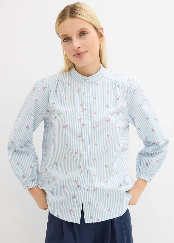 Blus med bomull, bonprix