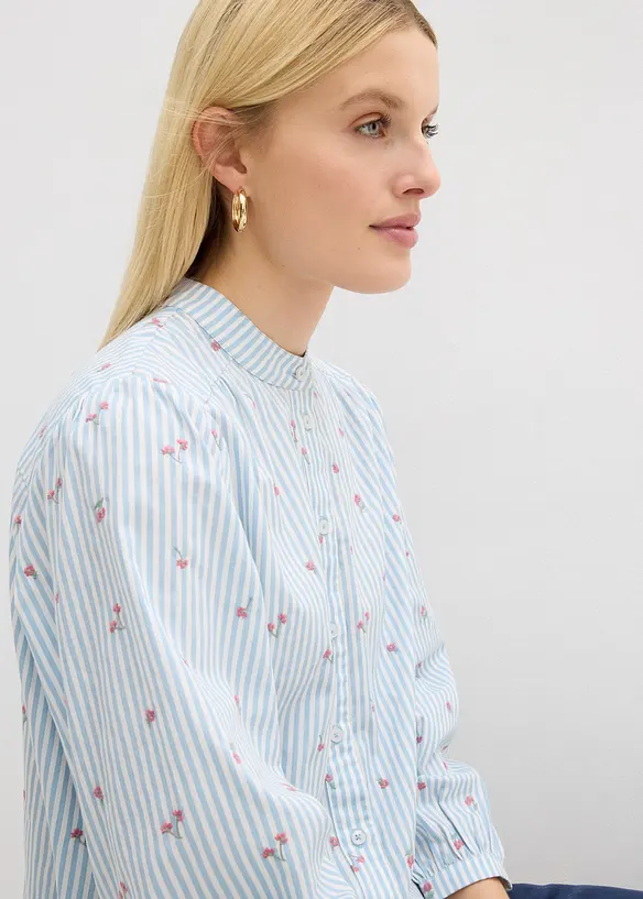 Blus med bomull, bonprix