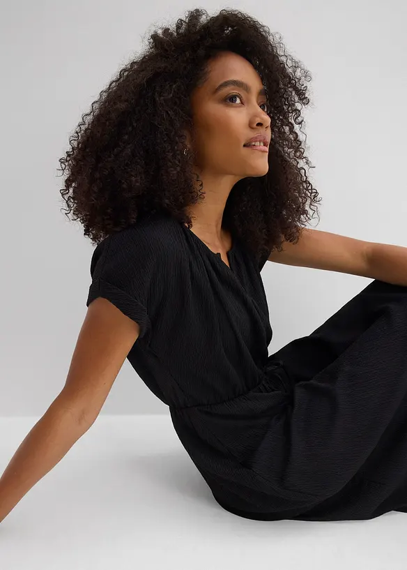 Jerseykl&auml;nning med &aring;tervunnen polyester och fint fall, bonprix