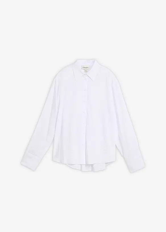 Skjortblus i mjuk viskosmix, bonprix