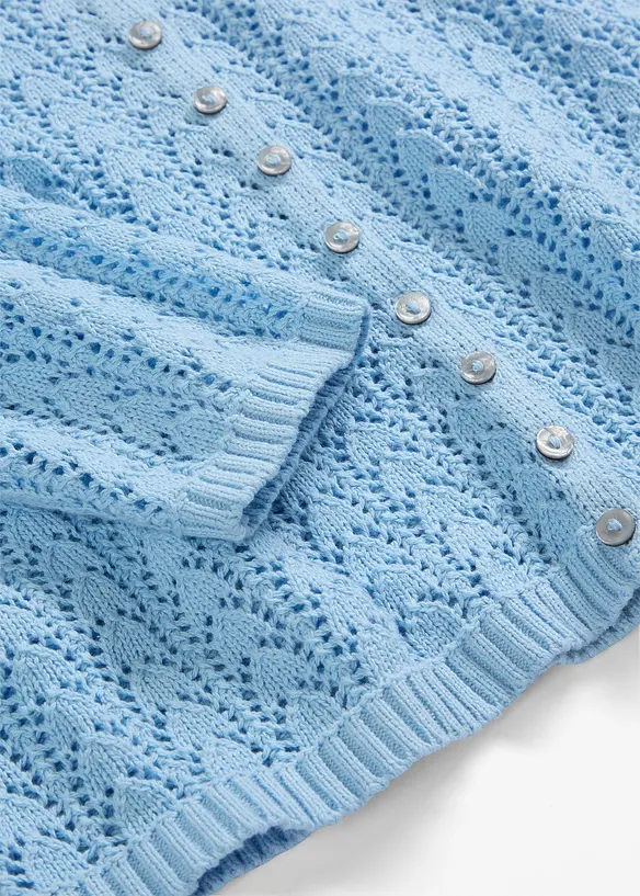 Cardigan med h&aring;lm&ouml;nster, av ren bomull, bonprix