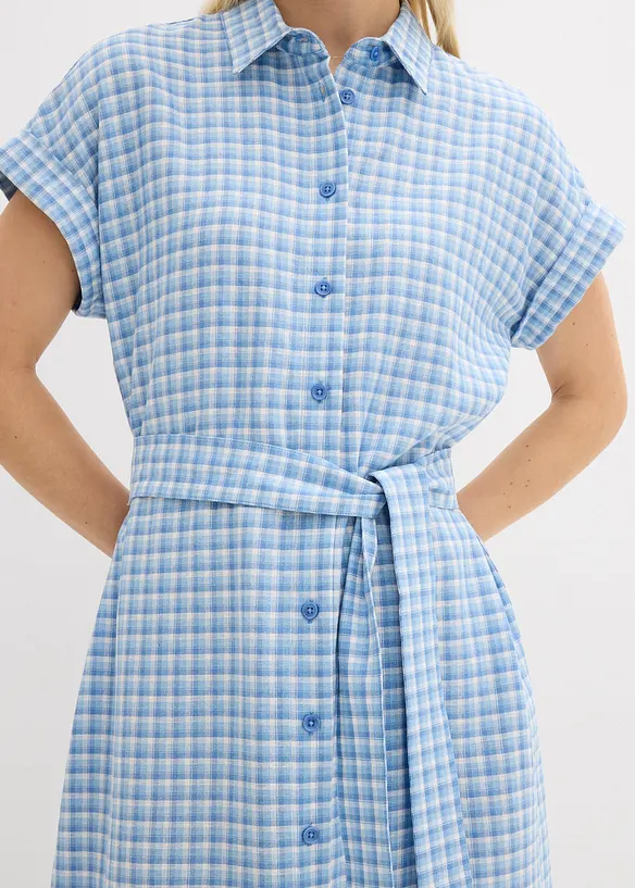 Skjortkl&auml;nning av linnemix, bonprix